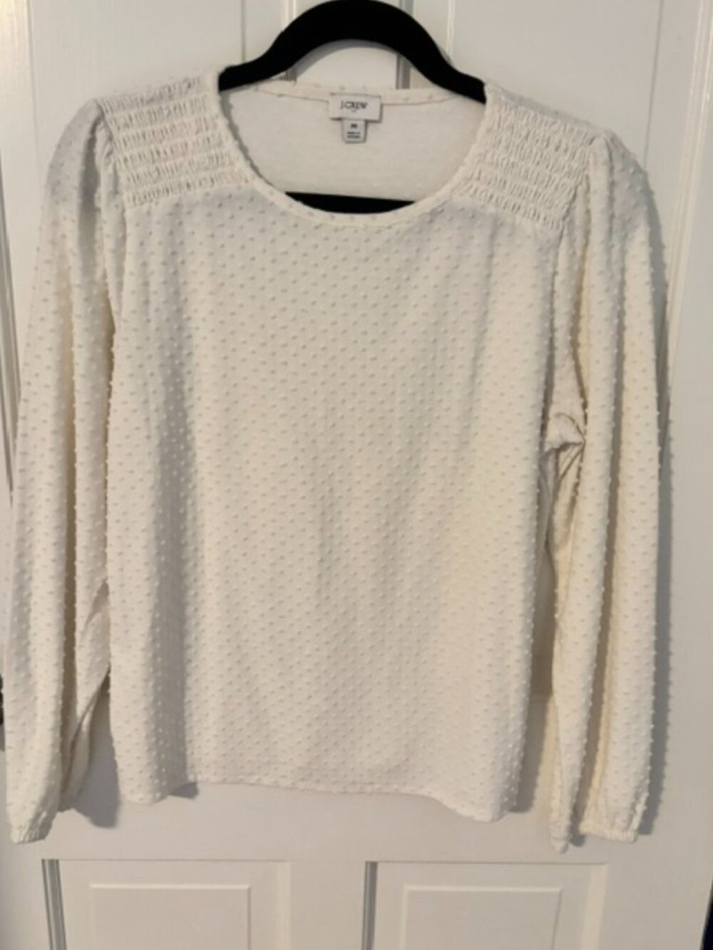 J.Crew Swiss Dot Blouse in Ivory- Size M